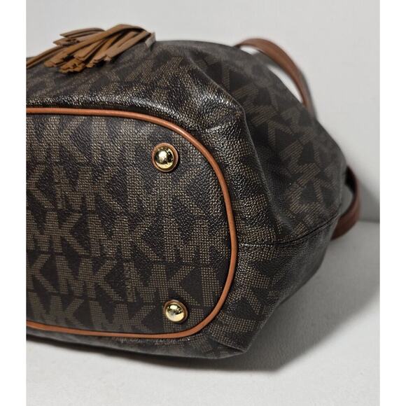 MICHAEL Michael Kors MARINA Hobo Bag Signature Canvas Tassel Drawstring Large - Picture 10 of 16